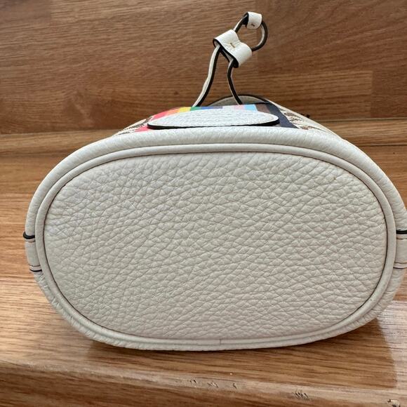 Coach Mini Dempsey Bucket Bag In Signature Jacquard With Rainbow Stripe - Picture 4 of 9